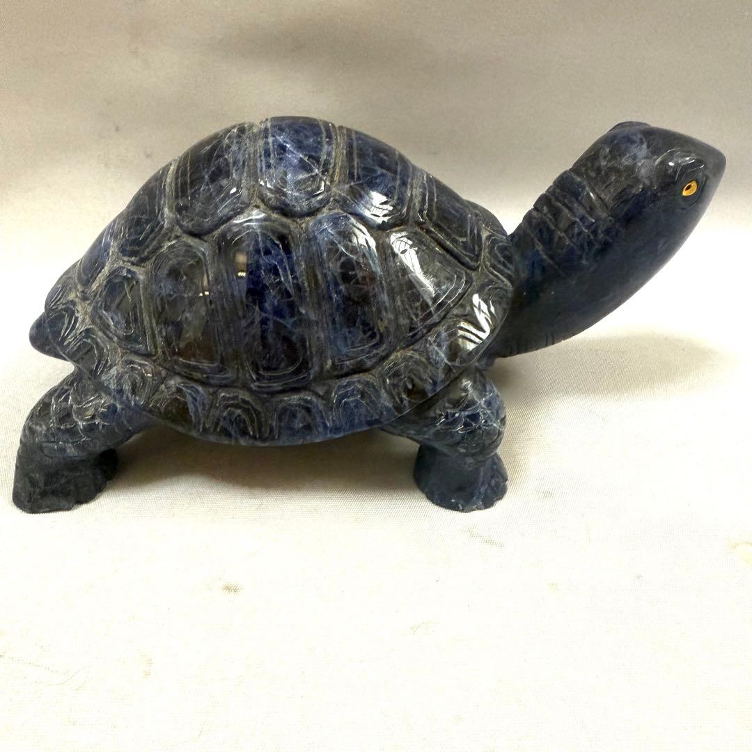 ラピスラズリー　亀置物