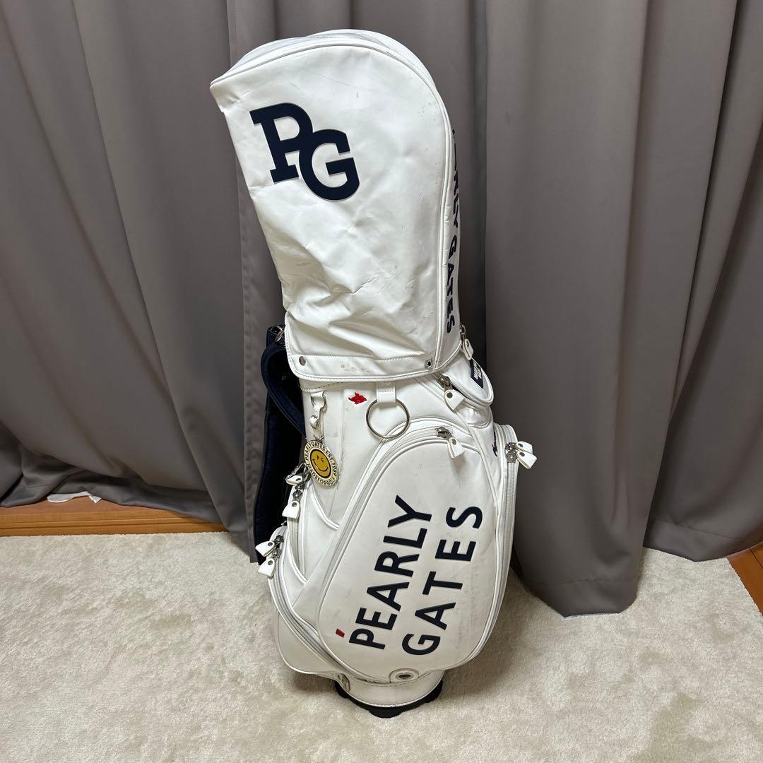 PEARLY GATES【定番】 キャディバッグ エナメルホワイト