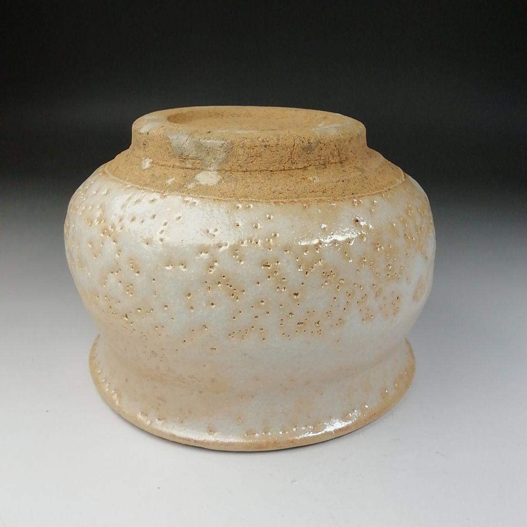 Ｔ６６９　建水　『志野建水』『佐々木萬穂 造』　共箱　茶道具