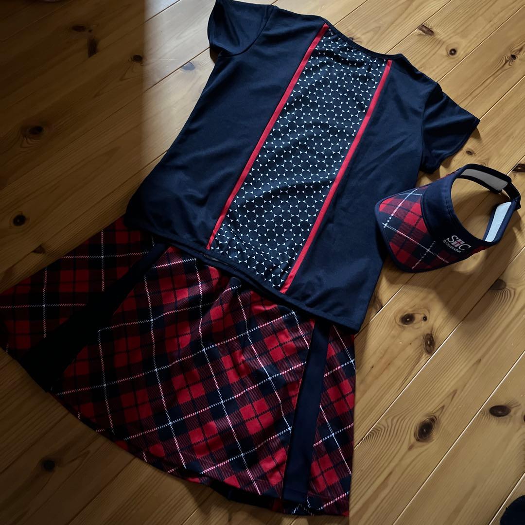 セントクリストファー バイザー　トップス　シャツ　スコート　3点セット　テニス