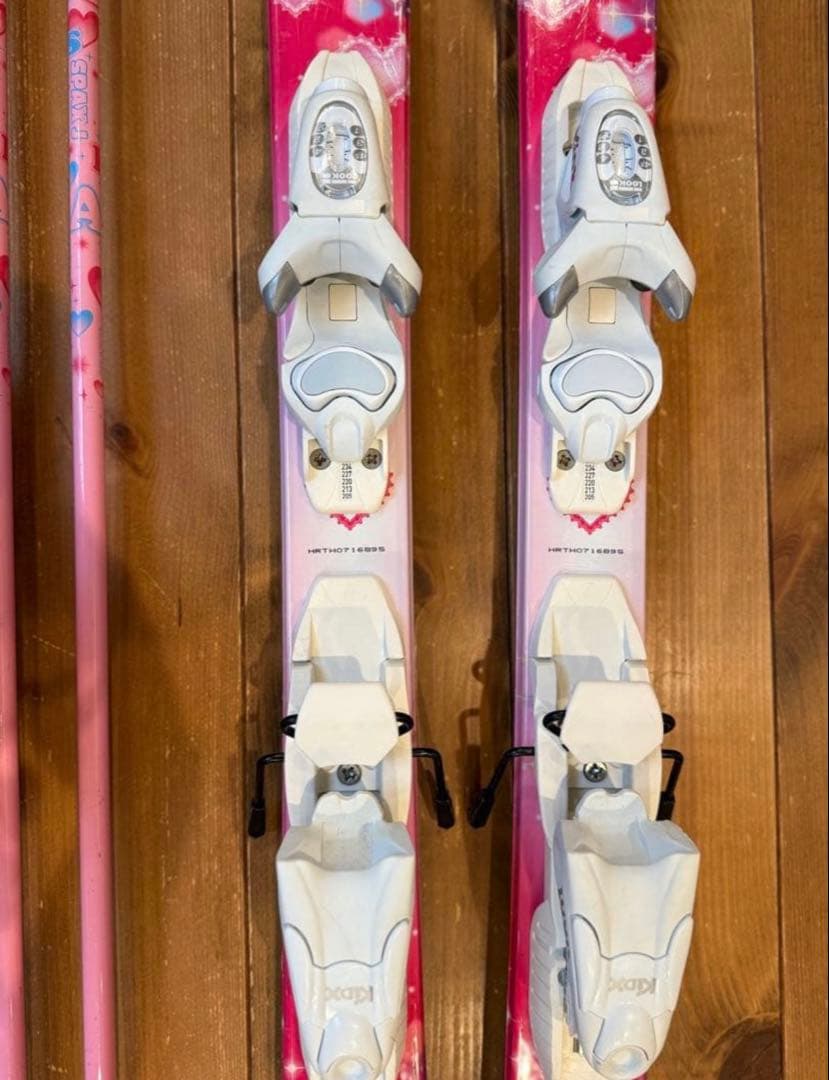 女の子 スキー板、ストック、ブーツセット　116㎝