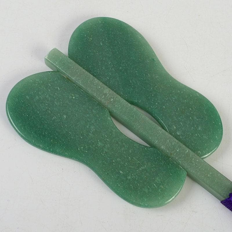 天然石　アベンチュリン　幸貴作　風林火山　軍配　縁起物　置物　共箱　V　9527