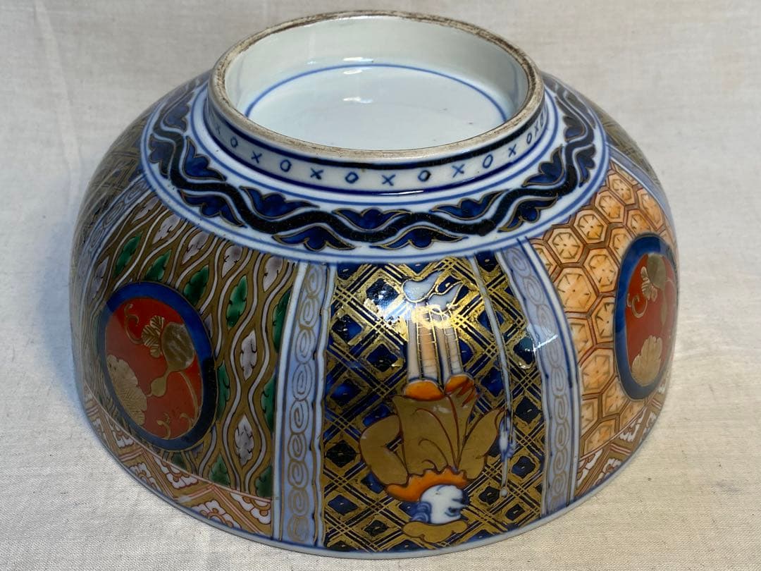 伊万里　古伊万里　色絵　金襴手　鉢　オランダ人　ラクダ　花の図　1客