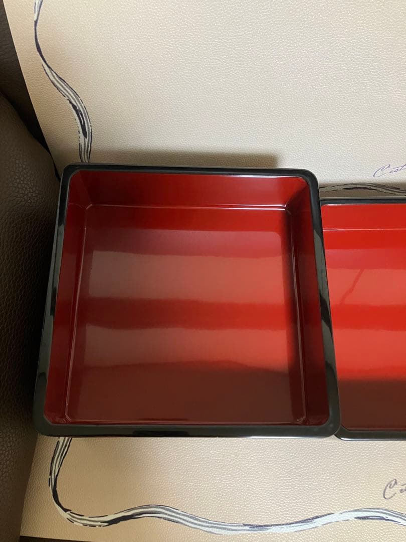 重箱 3段 会津漆器 会津塗 6.5寸 三段本重 雅花丸 黒 内朱