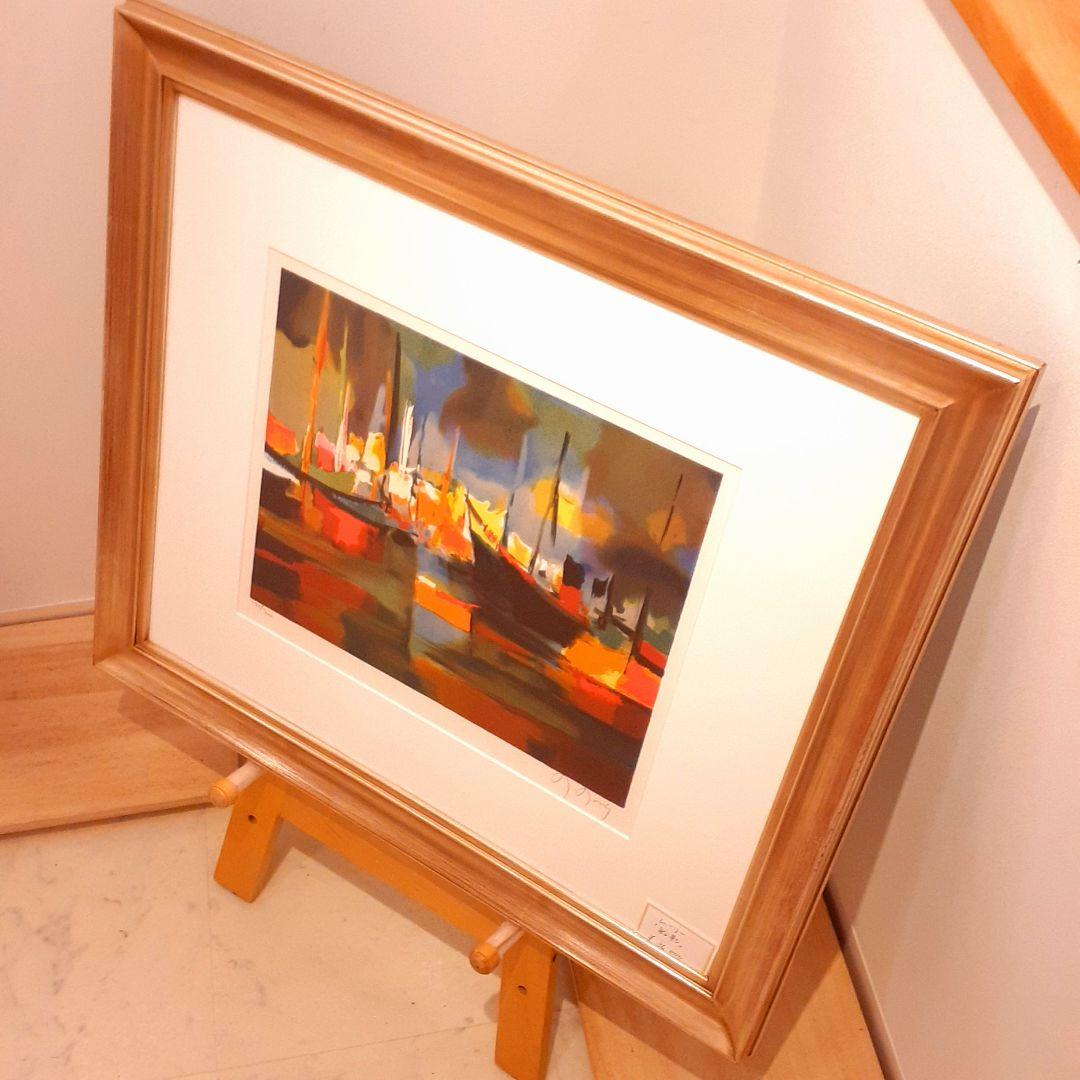 希少　世界300枚　124/300　マルセル・ムーリー作　『船影』　サイン入