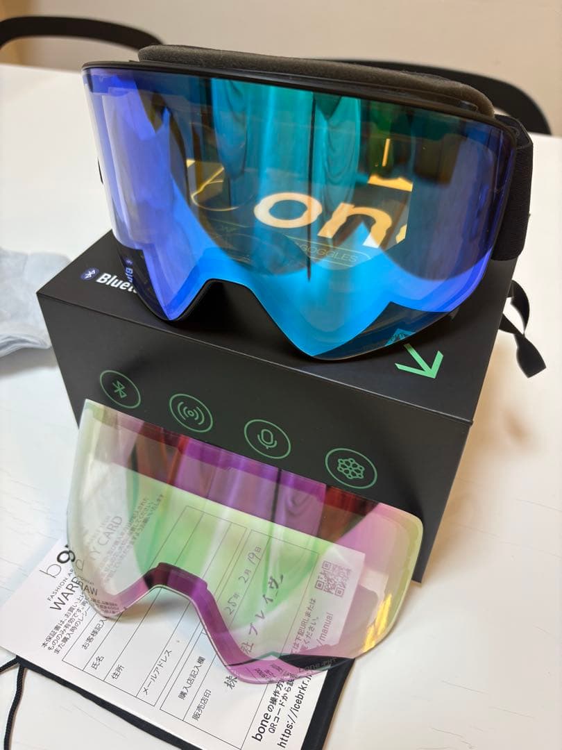 美品　one Bluetooth ゴーグル 交換用レンズ付き