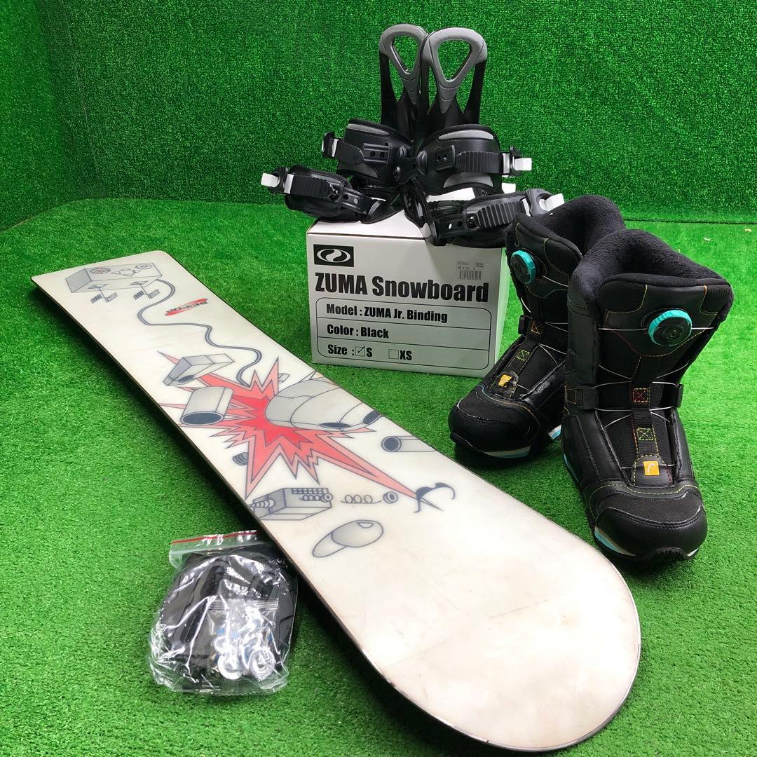 宝-621 子供用スノーボードセット113cm ビンディング新品 メンテナンス済
