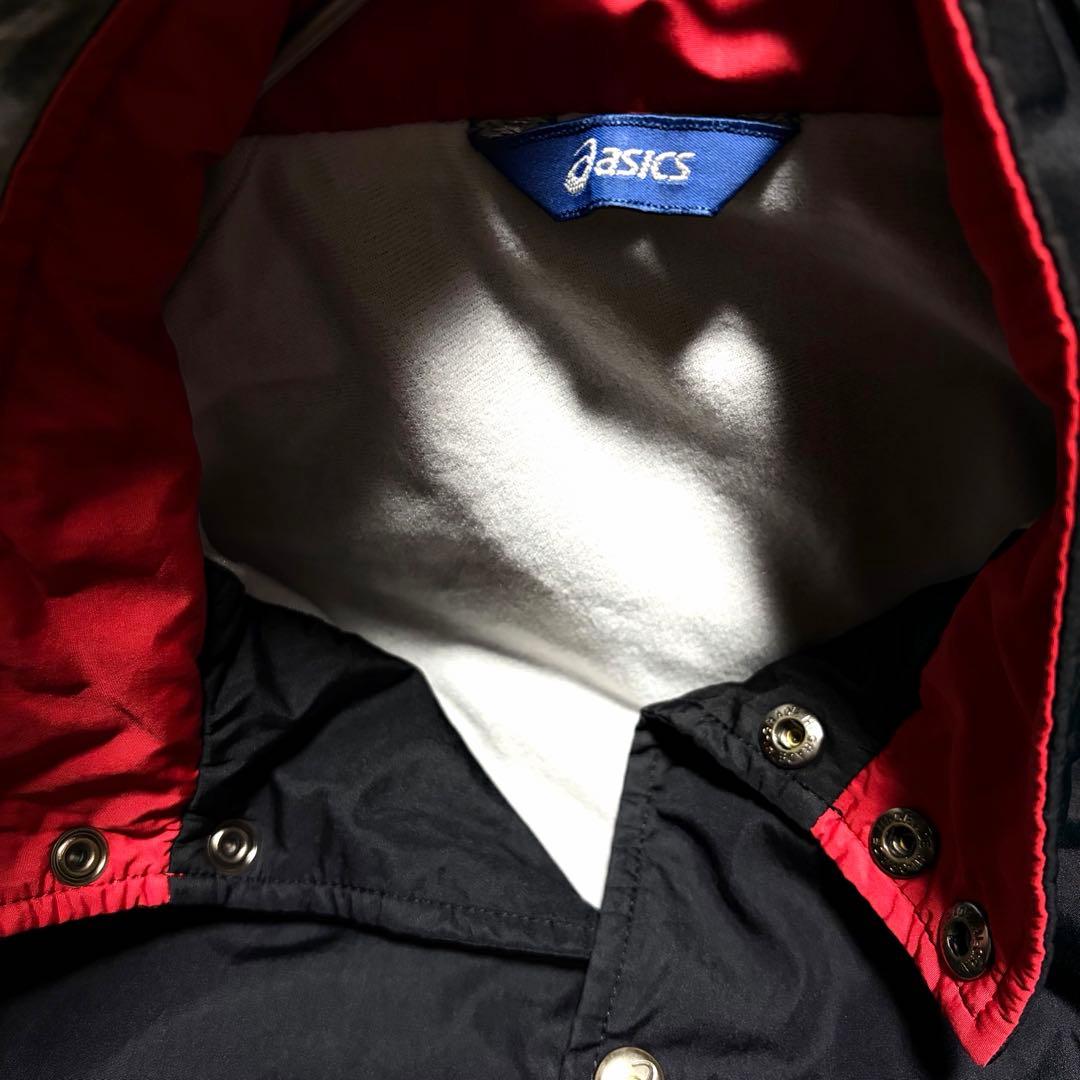 状態◎【asics／アシックス】ナイロンジャージ上下セット 刺繍ロゴ スポーツ