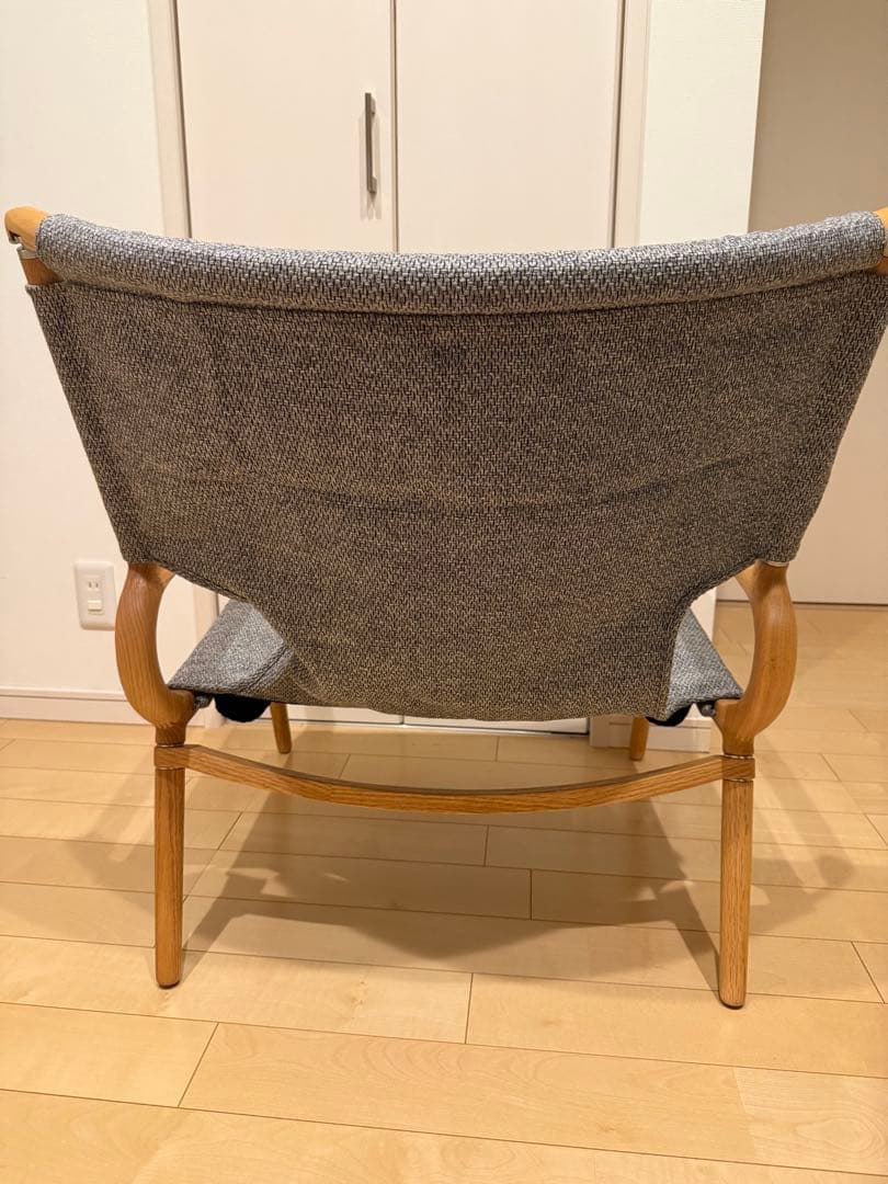 ikiki グランドチェア　オーク ファブリック テクスグレー