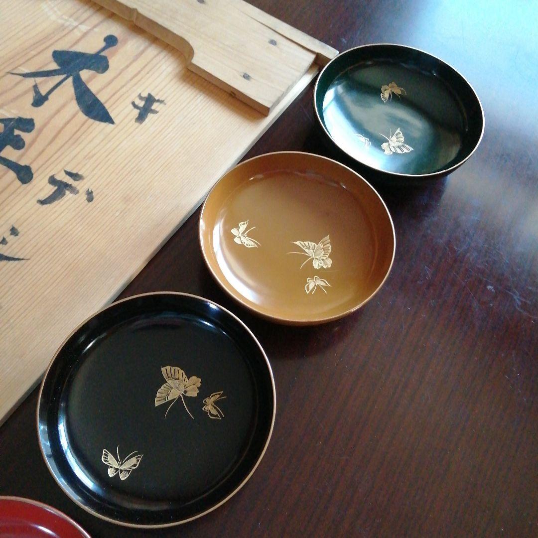 輪島塗　木手塩皿　50枚　10.5cm　明治期