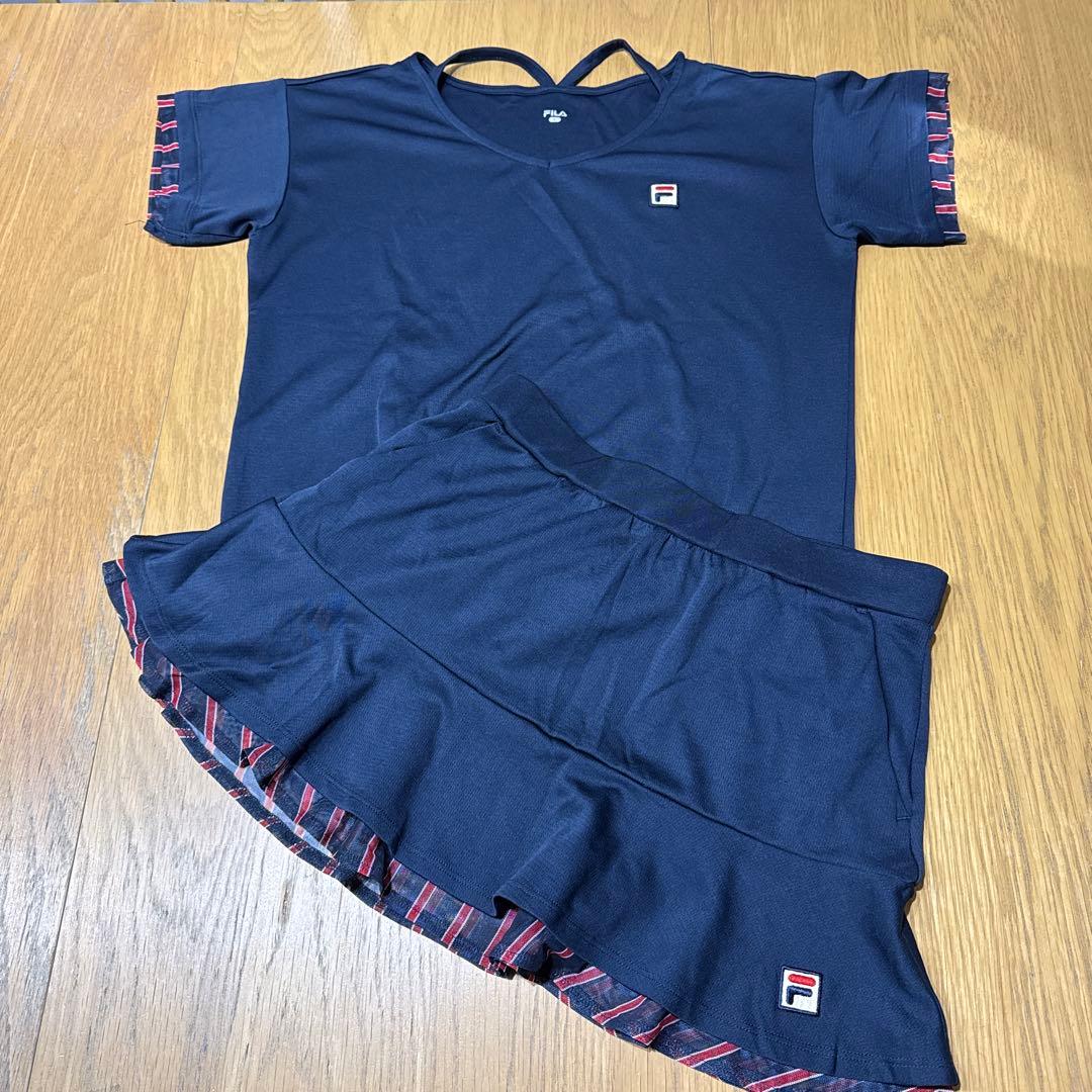 FILA フリル付きスカートセット ネイビー　L