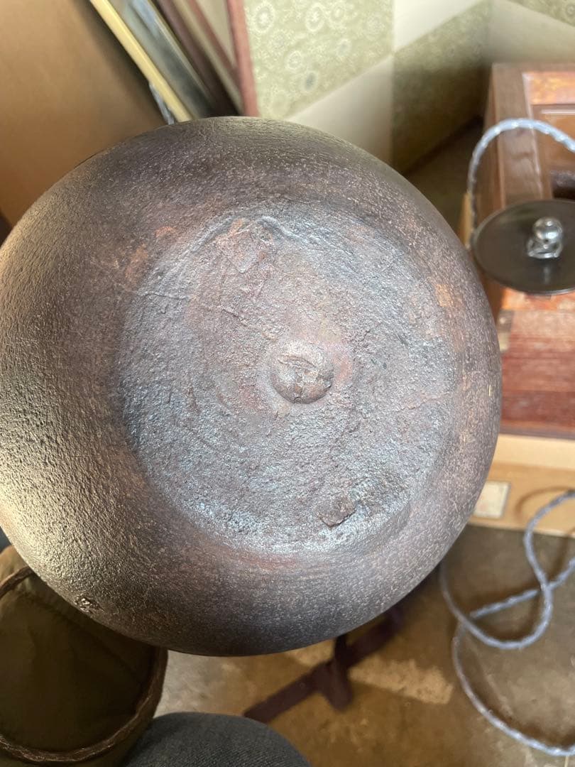 人間国宝　敬典　造 真形釜　波千鳥地紋　風炉 茶釜 置炉 野々田電熱器 茶道具