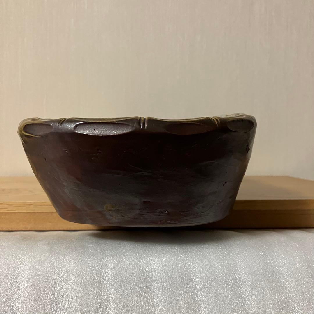 備前焼　原田陶月造　水盤　楕円皿　鉢　※