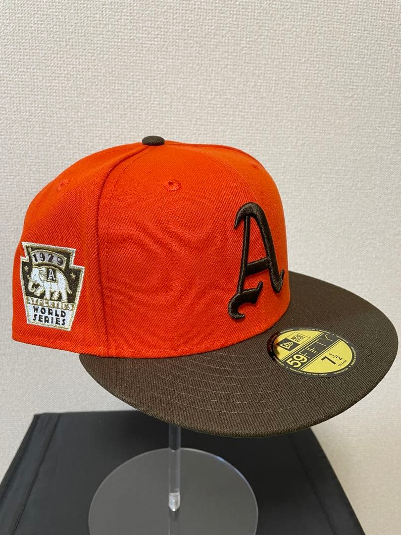 アスレチックス 59FIFTYオレンジ ワールドシリーズ記念 7 1/2 キャッ