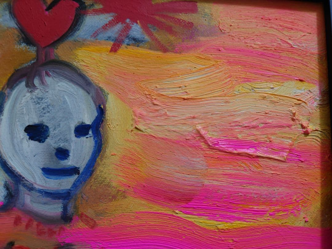 田中拓馬 「空中散歩」真筆 油絵 油彩 F3号 絵画