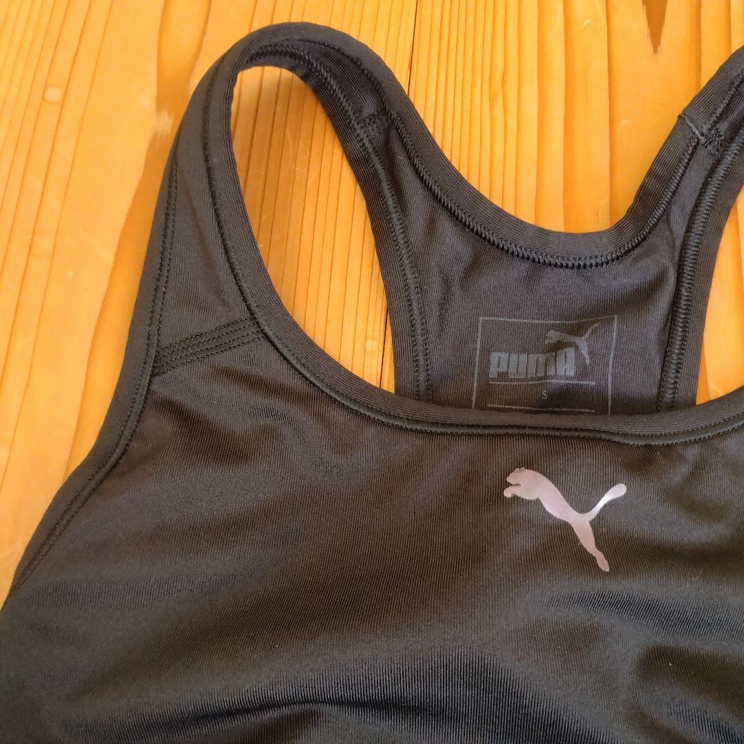 女子陸上ユニフォーム PUMA ブラック ブラトップ パンツのセット