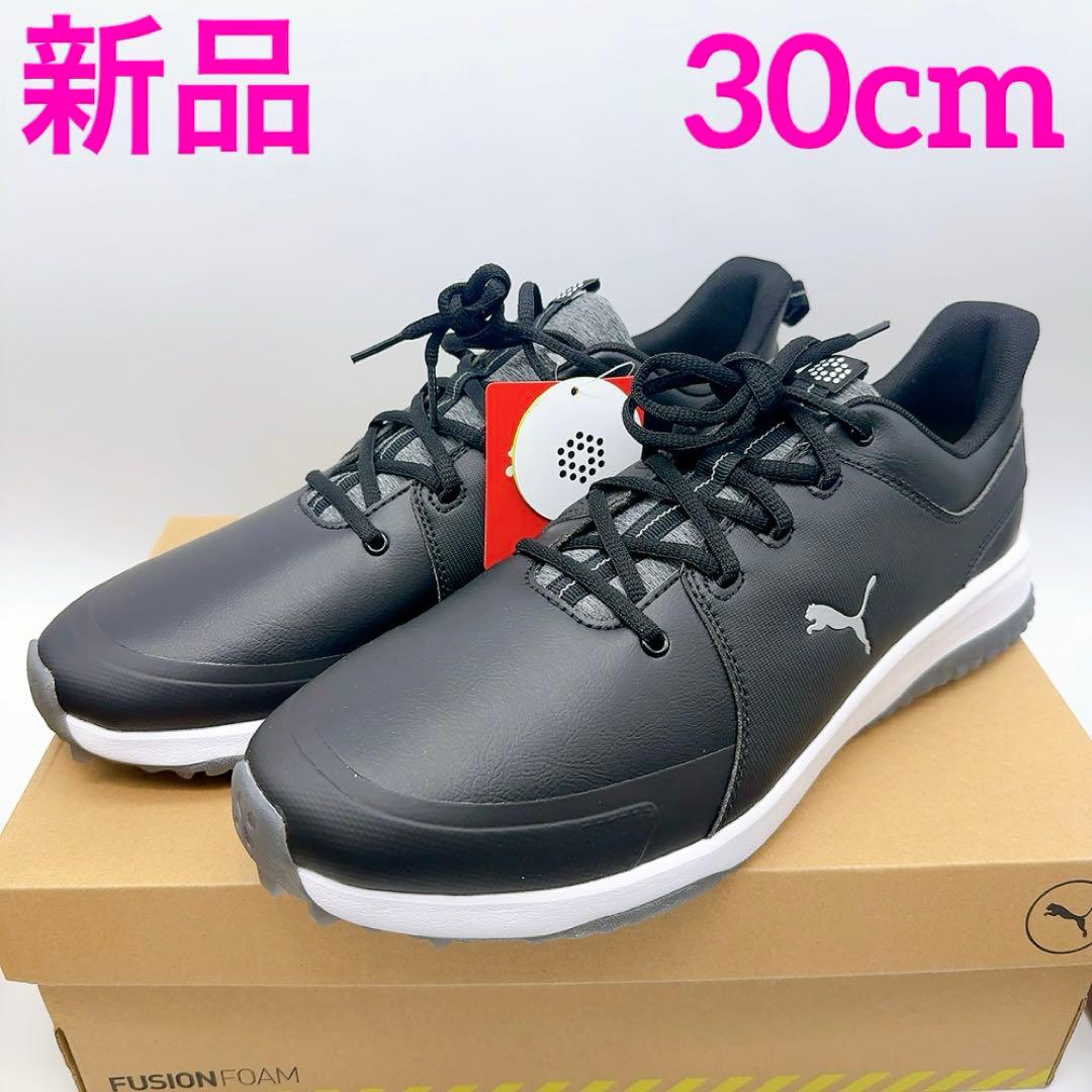 プーマ ゴルフシューズ 黒×白 30cm 新品 スパイクレス 防水 PUMA