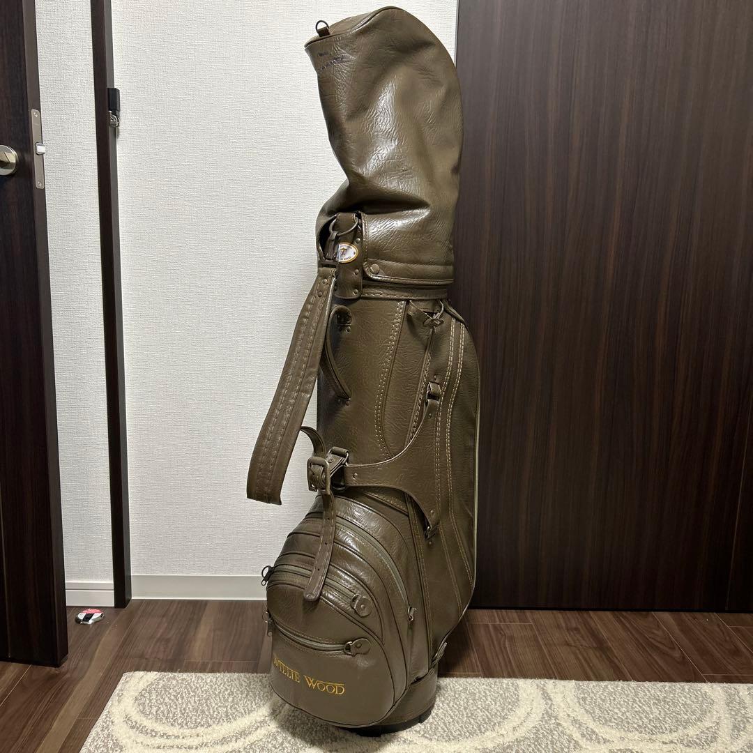 【希少品】廃番 WILLE WOOD ブラウン 合成皮革 ロングキャディバッグ