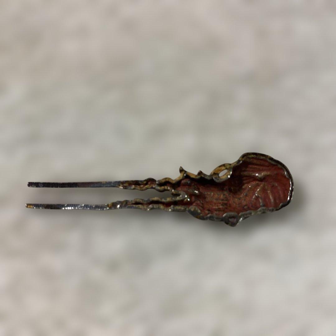 B–13 目貫　木箱付き　伊勢海老　刀装具　武具　アンティーク　美術品　工芸品