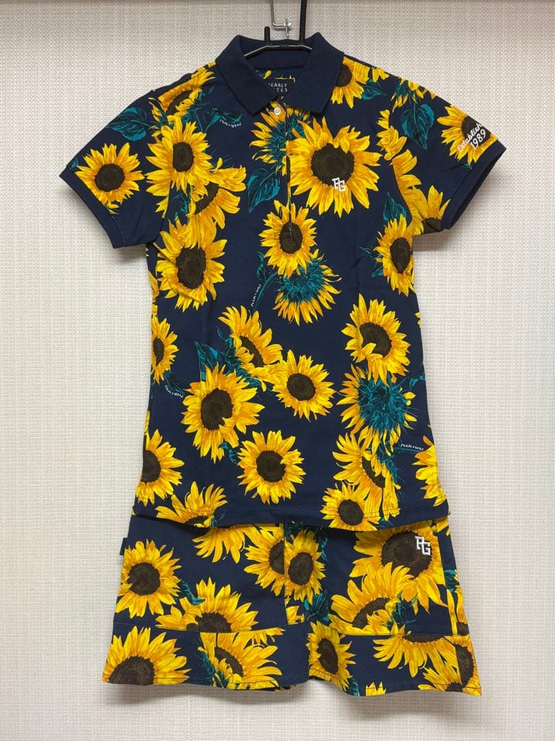 PEARLY GATES ひまわり柄 ポロシャツ スカート