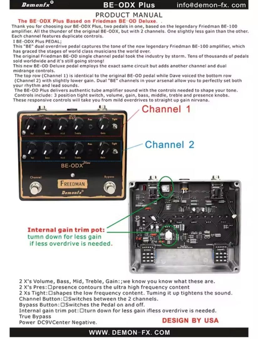 Demon Fx Be-Odx Plus オーバードライブ　ディストーション