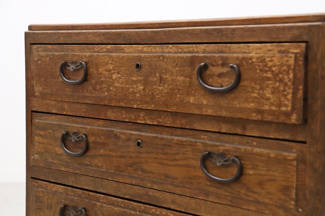 レトロ 無垢材 引き出し4杯 小引き出し レターケース 収納 キャビネット