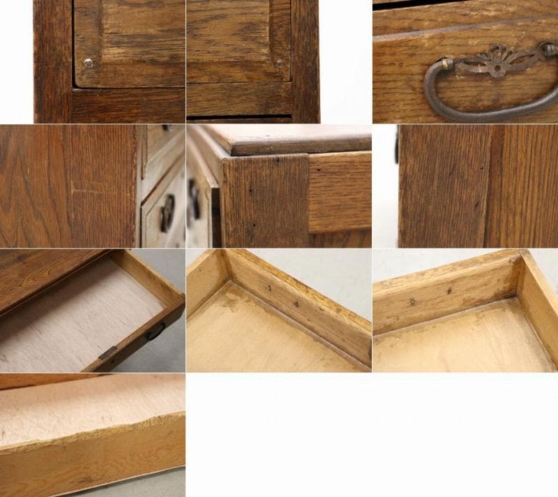 レトロ 無垢材 引き出し4杯 小引き出し レターケース 収納 キャビネット