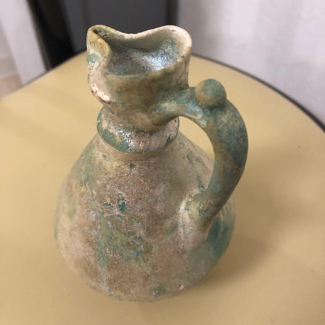 ペルシャ緑釉水注(みずさし)　　5〜6世紀