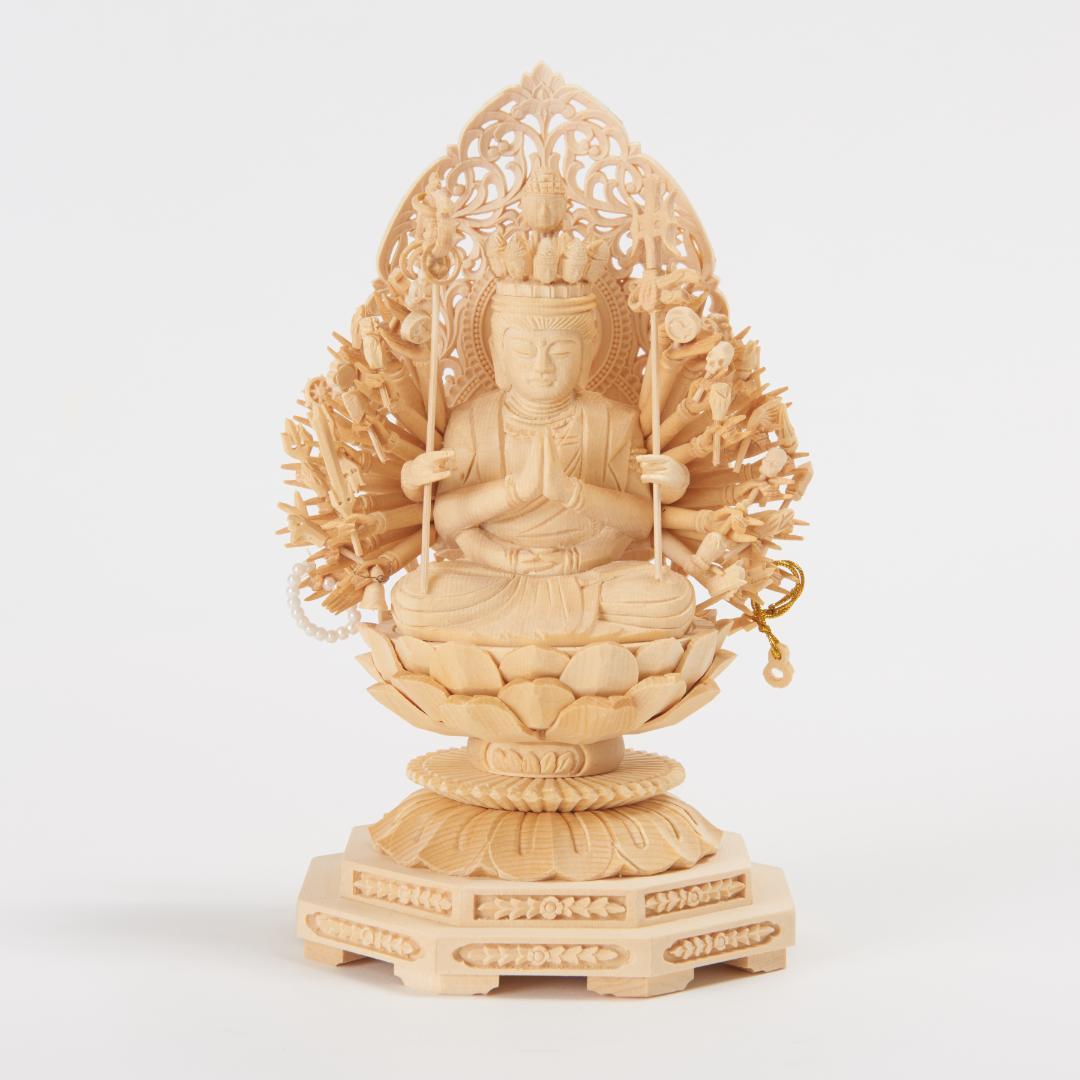 桧　2寸　千手観音　仏像 #042