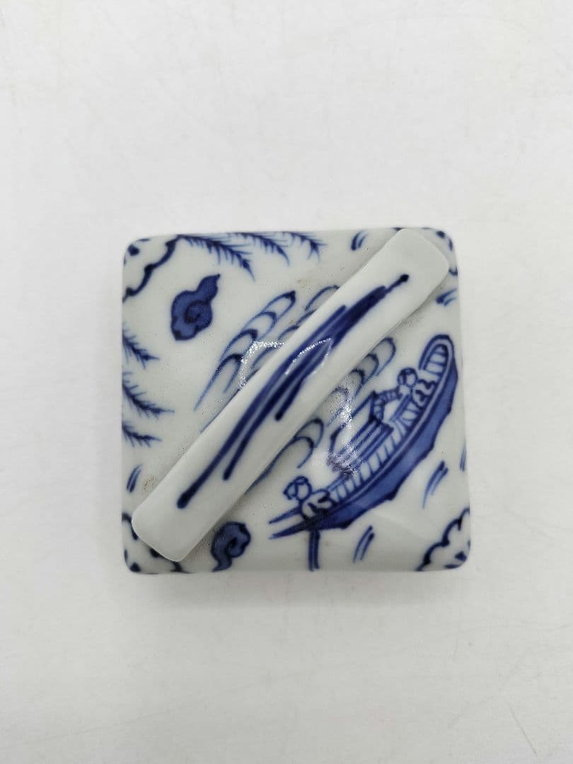 c786 【新品・未使用】香合 隅田川 林淡幽 木箱 茶道具