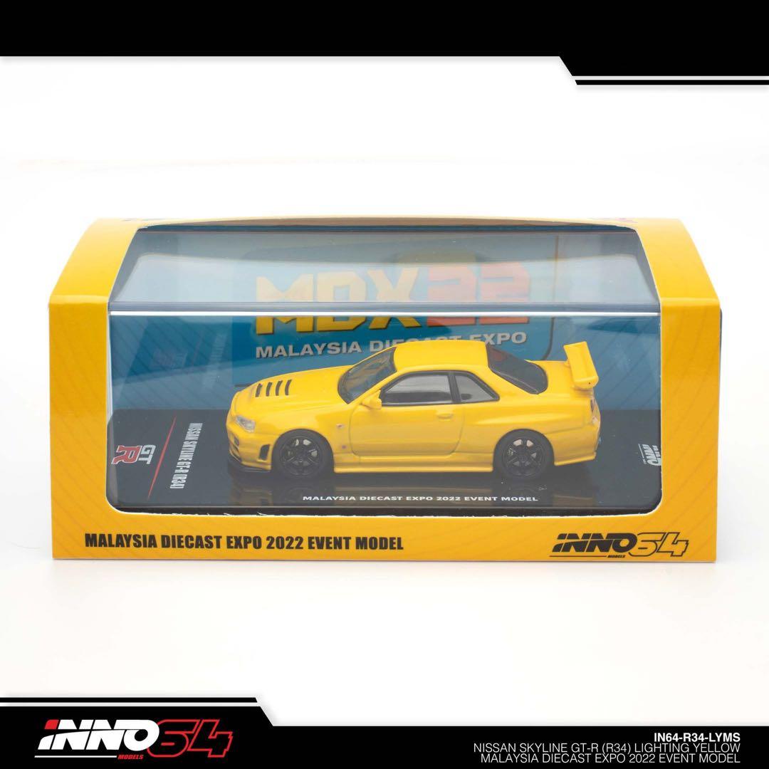 イノモデル 1/64 ニッサン 日産 GTR R34 マレーシア限定 黄色