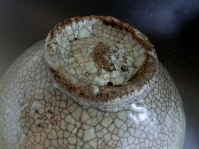 茶碗■李朝 古い氷結貫入紋茶碗 砂高台 お茶道具 古玩 唐物 時代物 骨董品■
