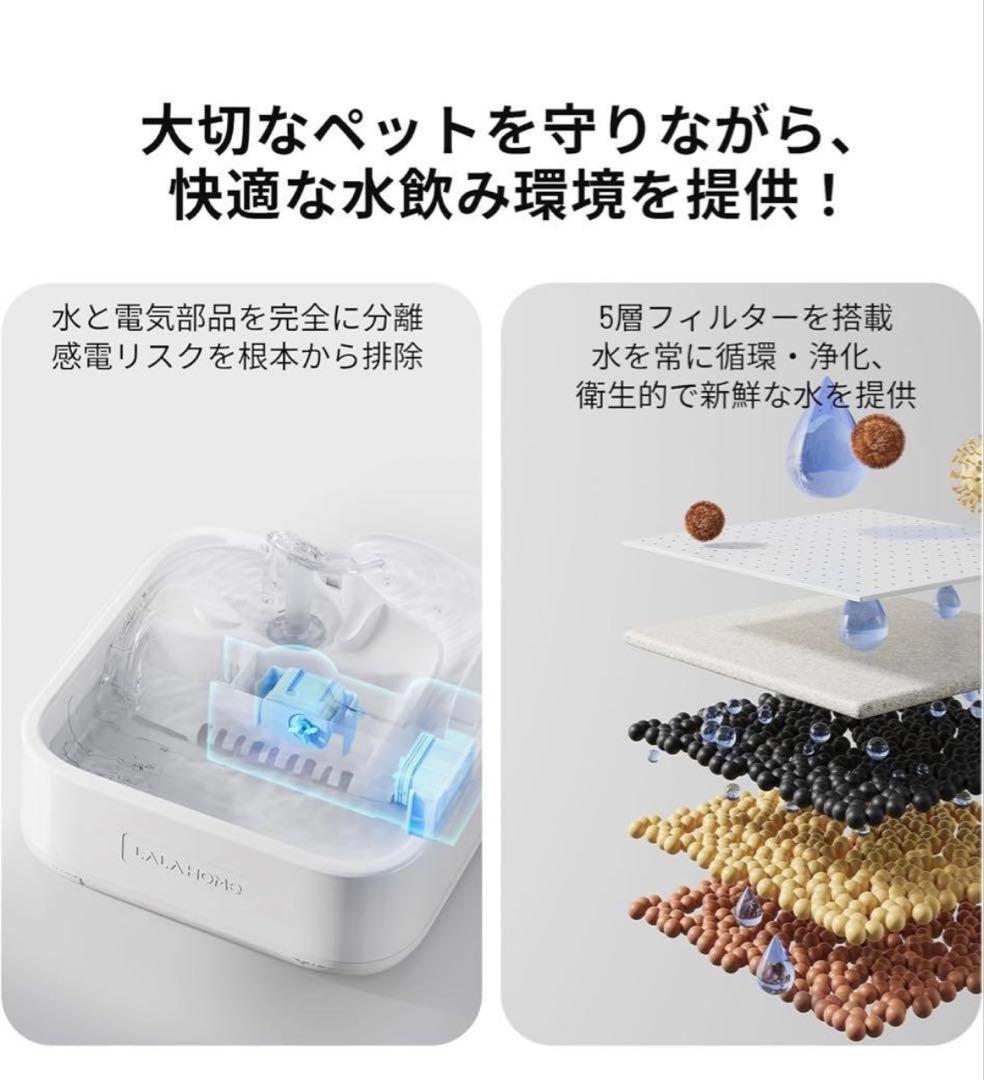 犬猫用　自動給水器 ペット用給水器　自動洗浄　殺菌　大容量