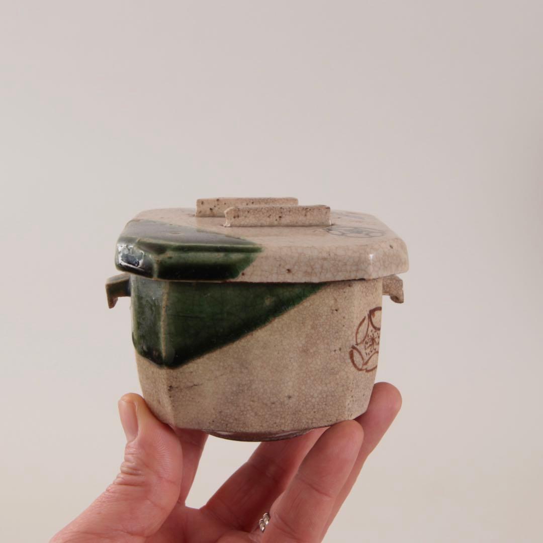 復興織部 再興織部 向付 四方形茶碗 No.3 古美術 古道具 アンティーク