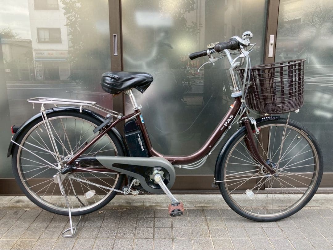 中古電動自転車 PAS 24インチ ブラウン 横浜
