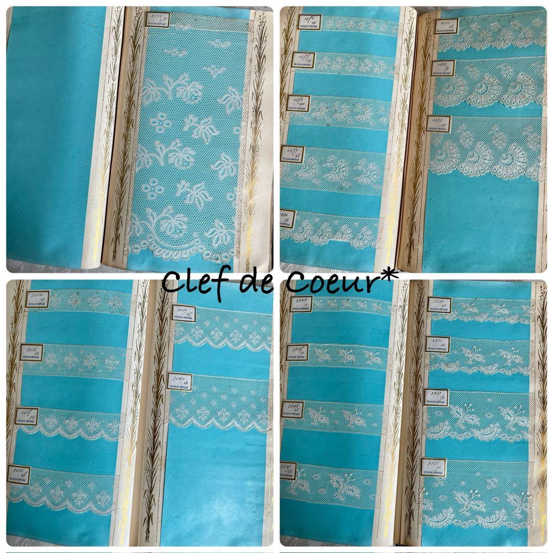 0226C フランスアンティーク レースサンプル帳サンプラー見本ヴァランシエンヌ