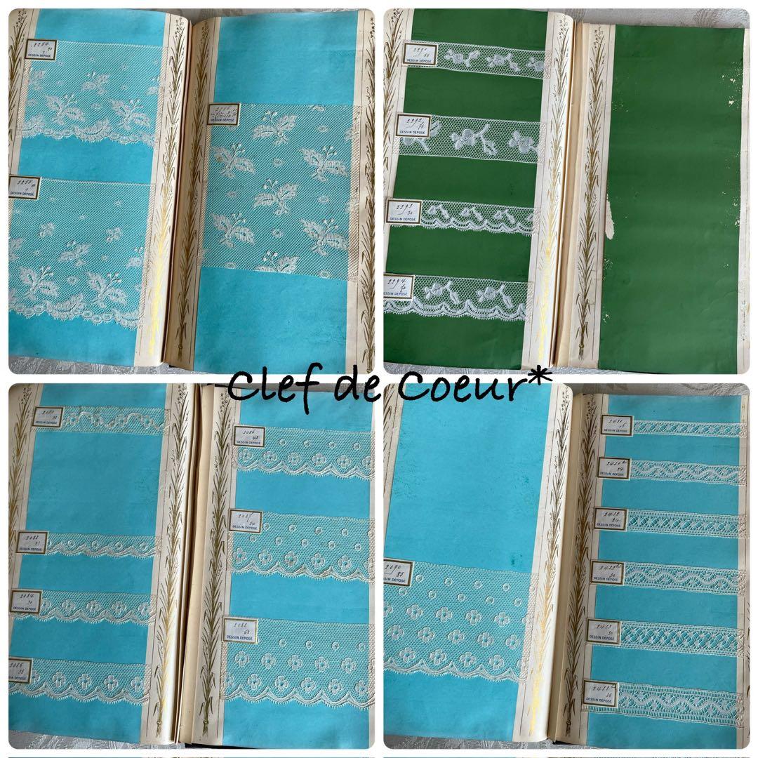 0226C フランスアンティーク レースサンプル帳サンプラー見本ヴァランシエンヌ