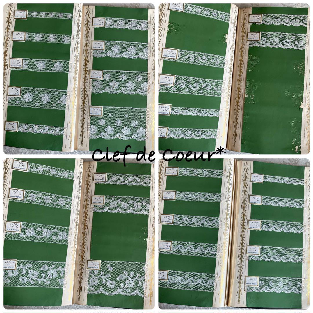 0226C フランスアンティーク レースサンプル帳サンプラー見本ヴァランシエンヌ
