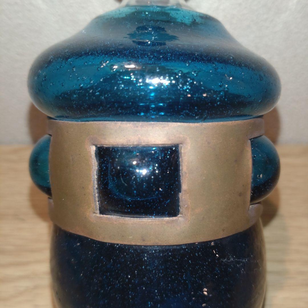 希少・秀逸品!! 小谷ブルー・銅巻き瓶　小谷眞三作品（倉敷ガラス）