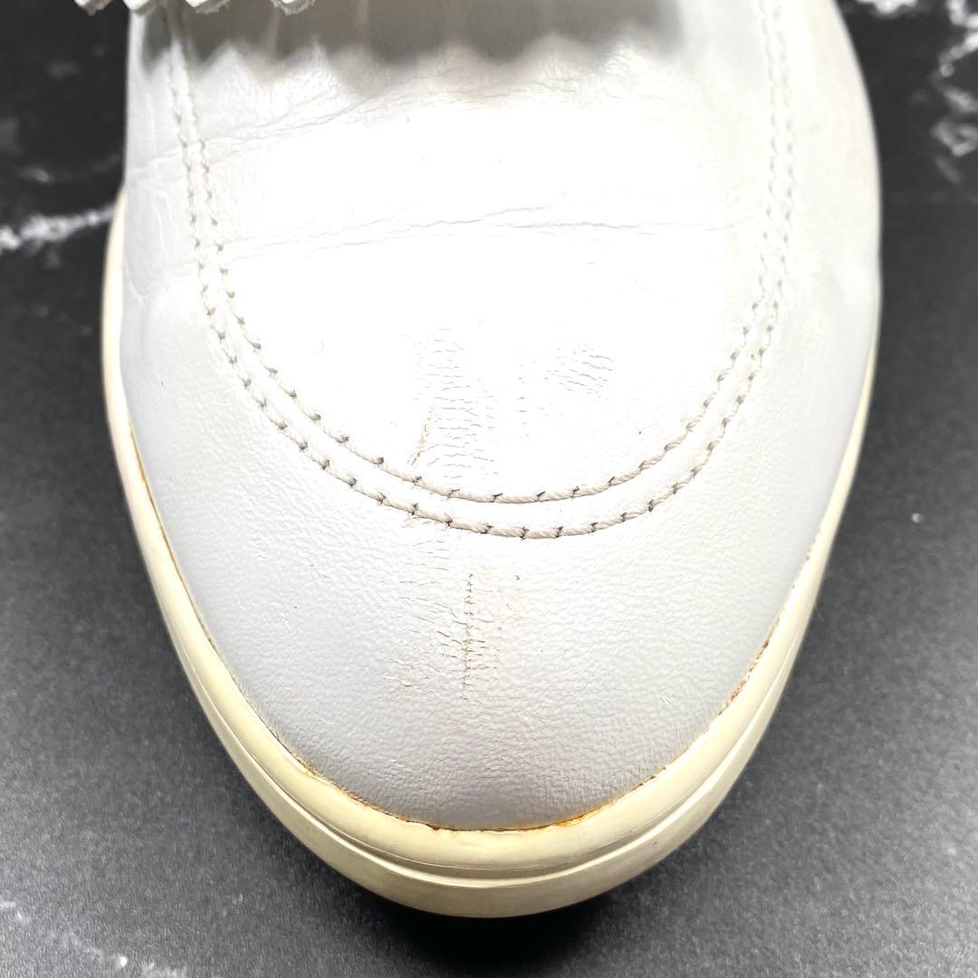 バレンシアガ スポーツ フリンジ付き ゴルフシューズ 白 レザー 24.5