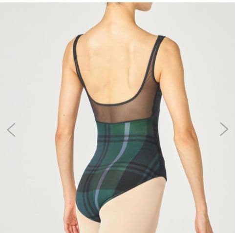 チェック柄ノースリーブレオタード