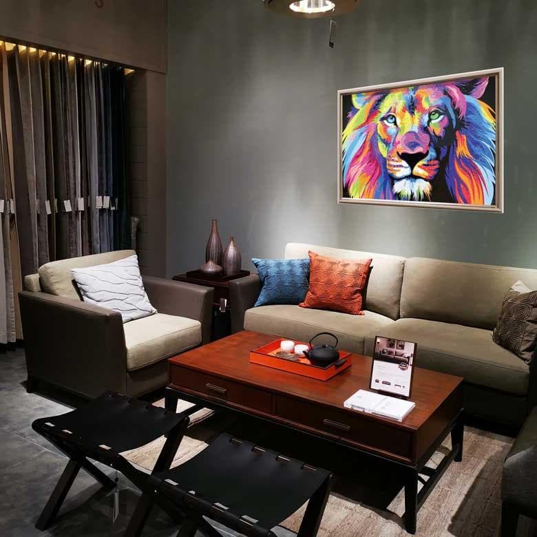 クリスタルアート ライオン ピクチャー アートフレーム POP