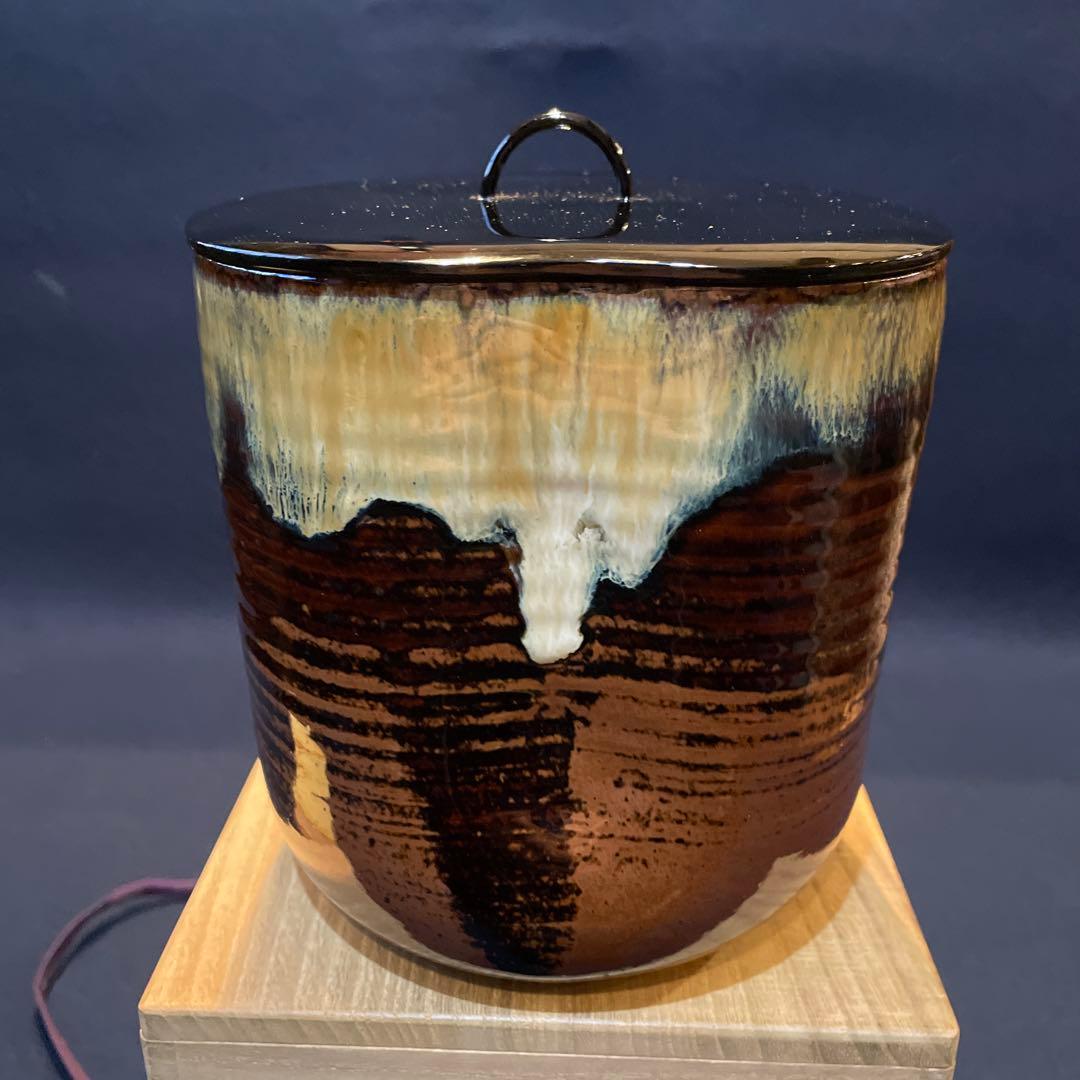 遠州七窯の一つでもある『高取焼の水指』【鬼丸 雪山】の作品です。共箱※美品茶道具