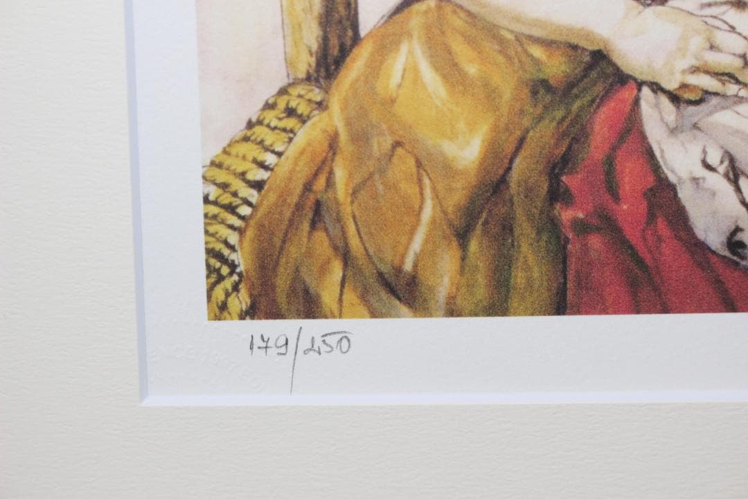 藤田嗣治 エスタンプリトグラフ「三人の少女」 179/250