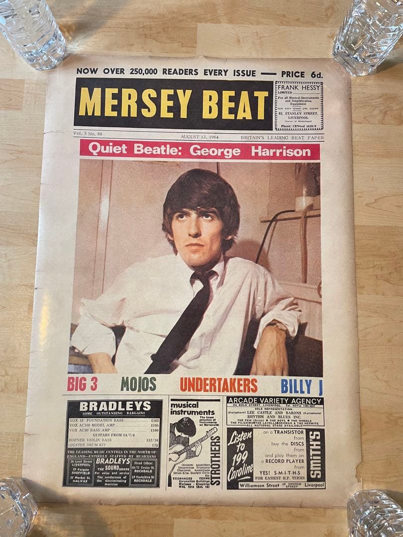 【ザ・ビートルズ MERSEY BEAT記念ポスター4枚セット】