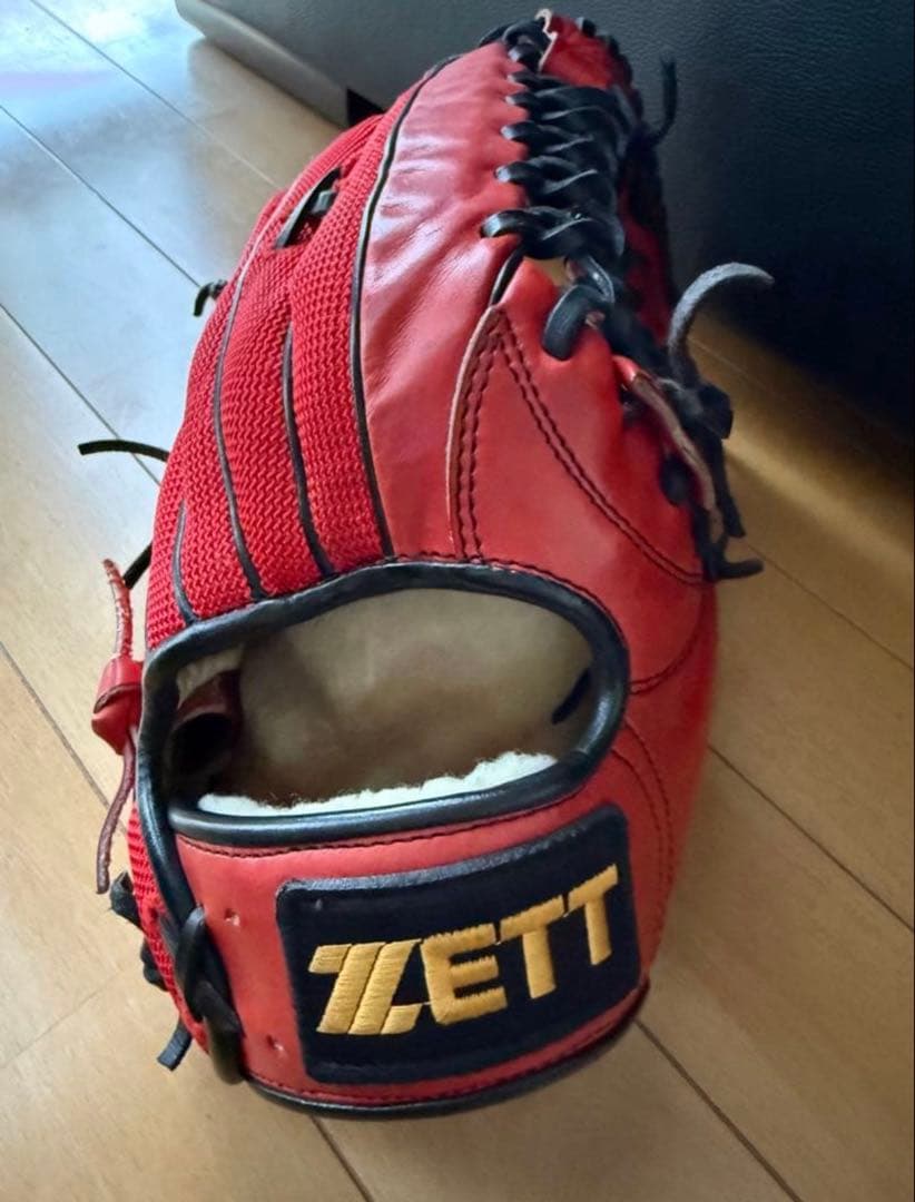 プロ支給品　ZETT 硬式野球グローブ レッド