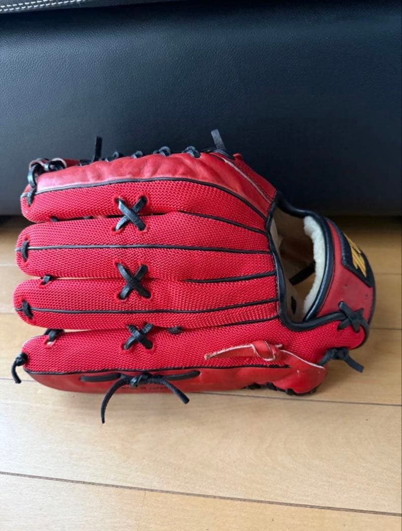 プロ支給品　ZETT 硬式野球グローブ レッド