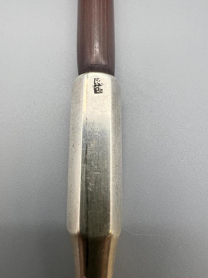 【海】純銀煙管　六角形　キセル　純刻印　銀細工　アンティーク　重量約34g