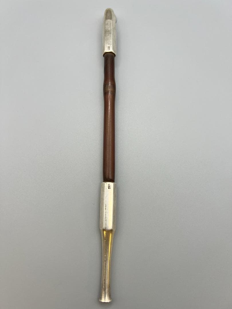 【海】純銀煙管　六角形　キセル　純刻印　銀細工　アンティーク　重量約34g