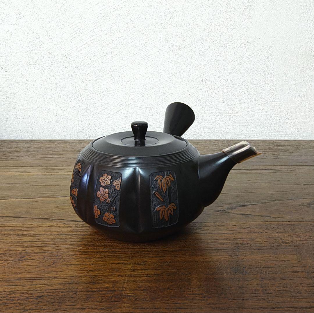 常滑焼【梅原玉堂】松竹梅 急須 茶注